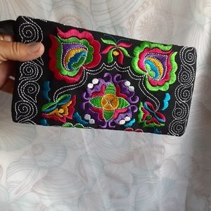 Boho Embroidered Clutch